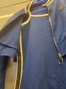Blue Dress with Jacket Set