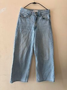 Zara Light Wash Wide Leg Jeans