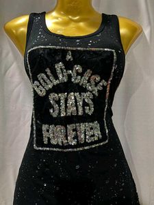 Black Sequin Tank Top
