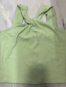 Green Twist Front Tank Top