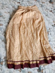Mastani Set With Maroon Kurti &amp; Golden Skirt