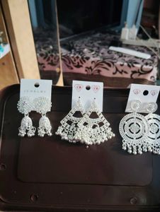 ✨SET OF 3✨Silver Jhumka Earring Se