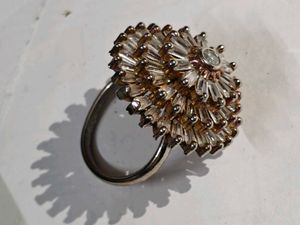 Vintage Floral Rhinestone Brooch