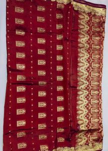 Maroon & Gold Dress Material