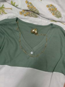 Green And Grey Full Sleeve Top