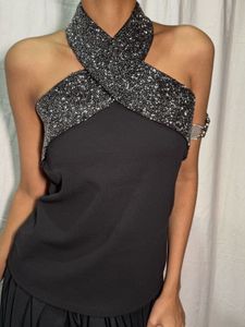 Halter Neck Embellished Top