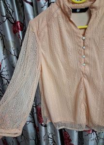 Peach Lace Top