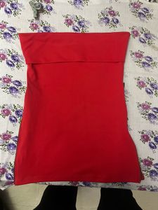 Red Long Hem Tube Top