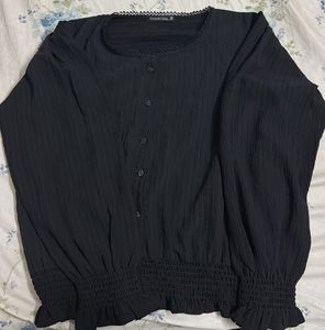 Elegant Black Button-Down Top