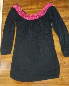 hot Black Top With Pink Neck Line