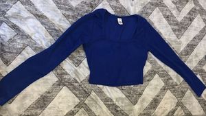 Blue Long Sleeve Top- Size:30-34