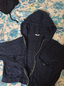 Nuon by Westside Navy Blue Crop Jacket Top | Zip &amp;