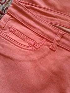 Coral Denim Jeans