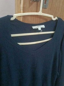 Simple Black Long Sleeve Top Size M