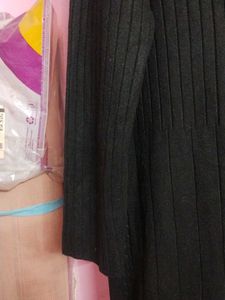 Black Ribbed Knit Dress for winters