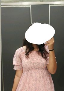 Pink Floral Ruffle Mini Dress