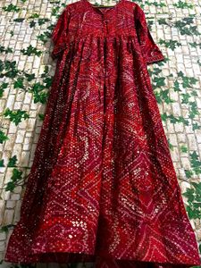 Beautifull😍 Bandhani Ethnic Gown