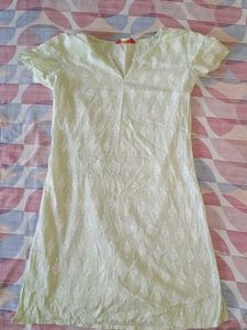 Green Embroidered Mini Dress