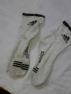 White Addidas Socks