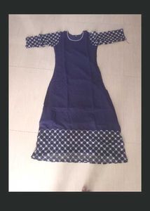 New Nevy Blue A Line Kurti & Duppata
