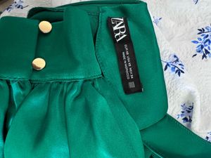 Green Satin Mini Dress