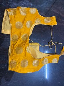 Yellow Hand Stitched Sleeveless Blouse