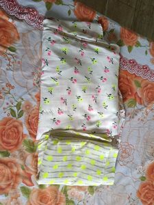Floral Print Wrap Dress With Dupatta