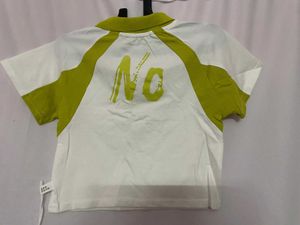 unisex Stylish White &amp; Yellow Polo