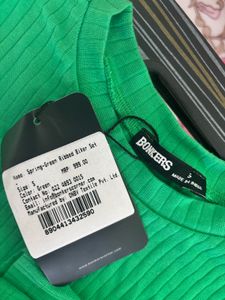 Green Ribbed Biker Set - Brand New