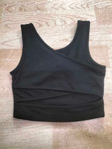 Basic Black Top With Cris Cross Back