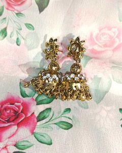 Golden Jhumka Earrings