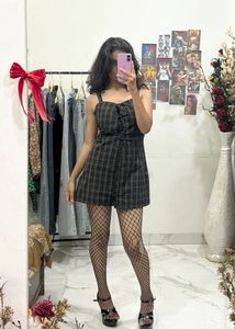 Cute Plaid Romper Checkered Dress