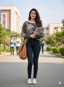 Patterned Long Sleeve Top