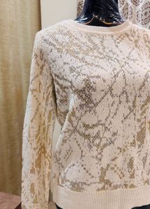 Off White And Gold Sweater