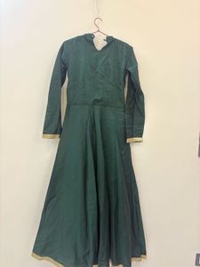 Elegant Green Ethnic Gown With Dupatta