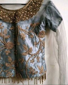 Elegant Grey Net lehenga choli