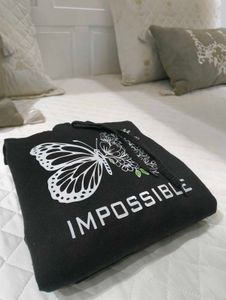 Black Butterfly Graphic Hoodie for Women