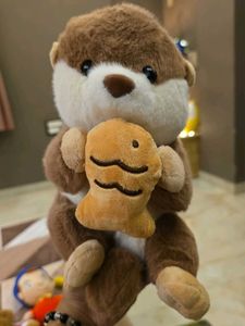 Adorable Kapibara Plushie with Fish