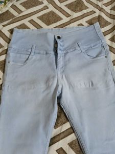 high waist Light Blue Denim Jeans