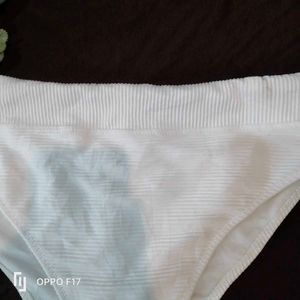 h&amp;m high waisted White Bikini Bottom