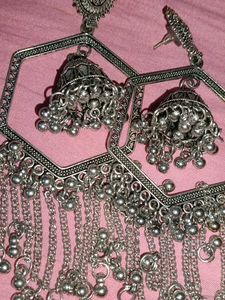 Silver Jhumka Earrings