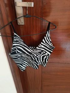 Urbanic Zebra Print Crop Top