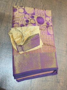 Elegant Purple &amp; Gold Saree