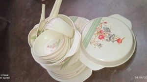 6 Plate Dinner Set Dishes,Bowl Plastic Kichthen
