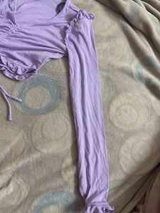 Lilac Ruffle Detail Top