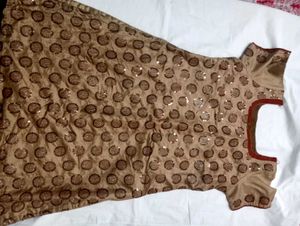 Tan Colour Kurta With Heavy Sequence