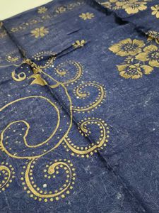 Elegant Blue &amp; Gold Dupatta