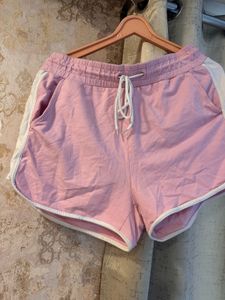 Cute Pink Casual Shorts, Waist- 34