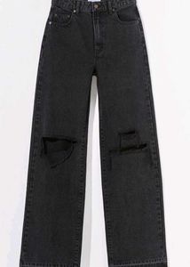 MNG Black Stripped Denim Jeans