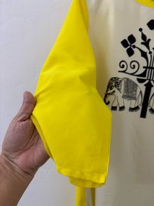 Yellow &amp; White Kurta